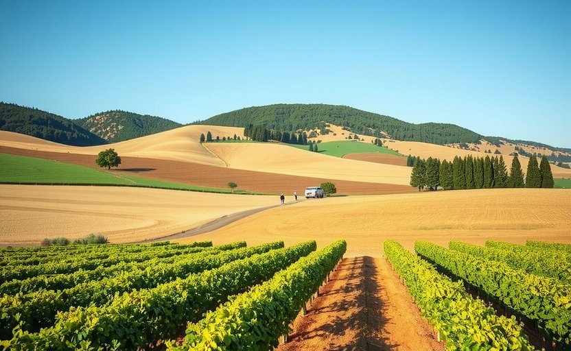 Scenic view of Valencia farm with rolling hills and pastures, farm updates