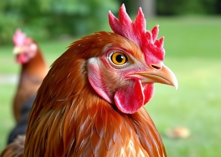 Valencia Red chicken breed portrait